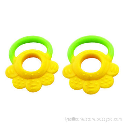Baby teether, made of food grade silicone, for 3-month to 12-month baby chewing use